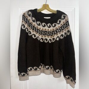 THE GREAT. Black and Cream Knit Sweater